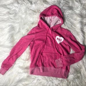 Pink Victoria’s Secret hoodie with heart